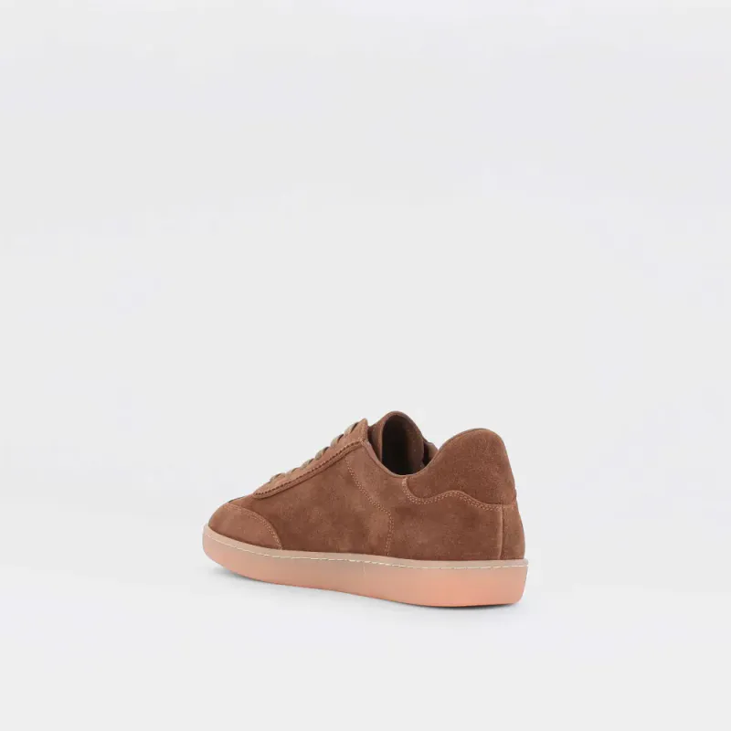 Chisel - mørkebrune sneakers til herre i semsket skinn